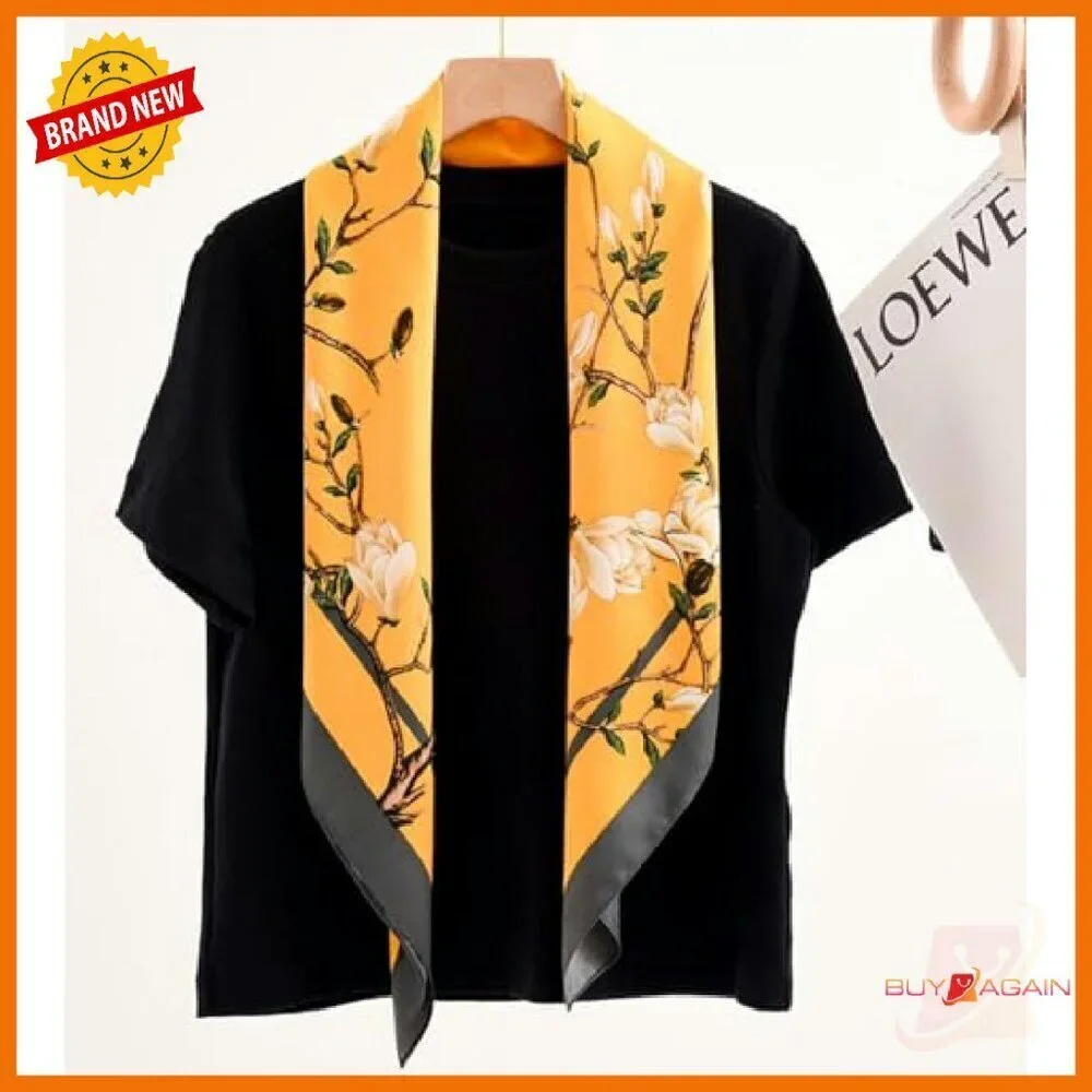 Large Square Silk Feeling Scarf 35
